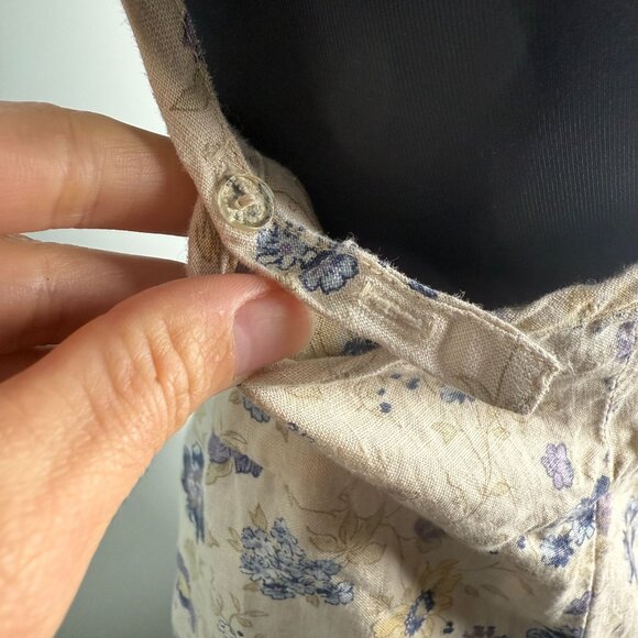 Gap Vintage Dress 100% Linen Floral Size 4 Y2K Cottagecore - Picture 6 of 8